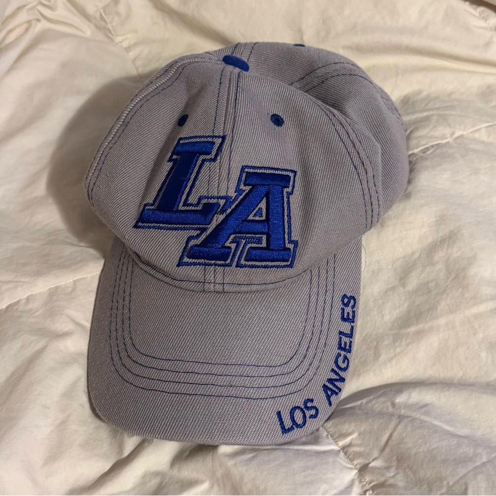 Gray and Blue LA Baseball Cap